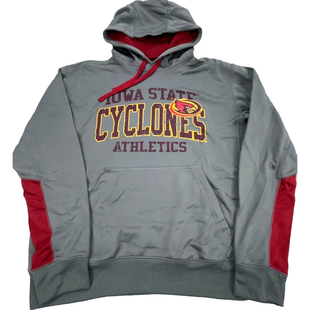 Iowa State‎ Cyclones Hoodie Men Small Gray Red Sweatshirt Sweater Performance FM